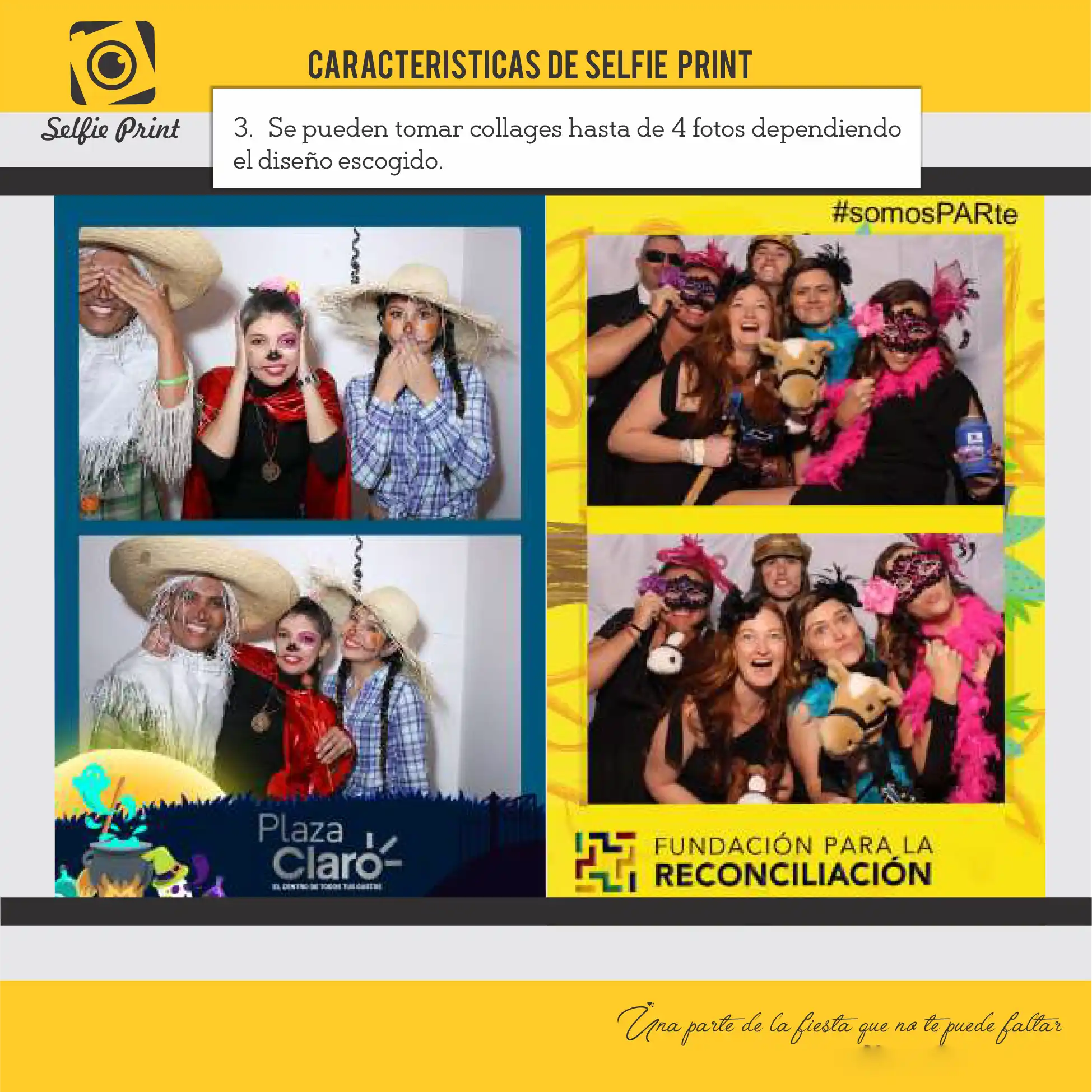 cabina fotográfica portátil e interactiva Selfie Print de Crearte Imagen para eventos sociales y activaciones de marca.