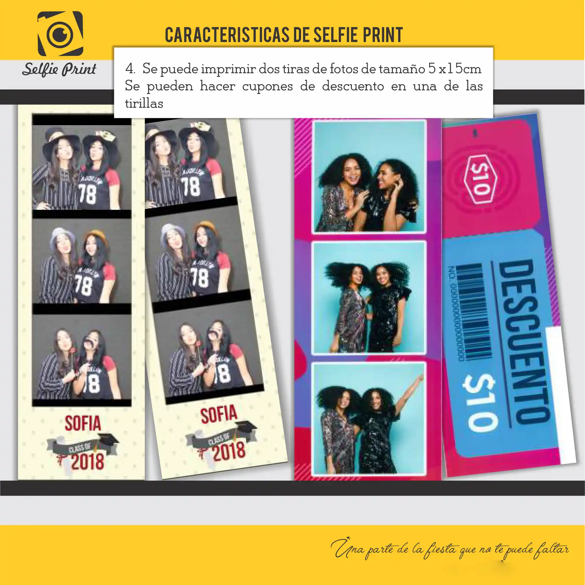 cabina fotográfica portátil e interactiva Selfie Print de Crearte Imagen para eventos sociales y activaciones de marca.
