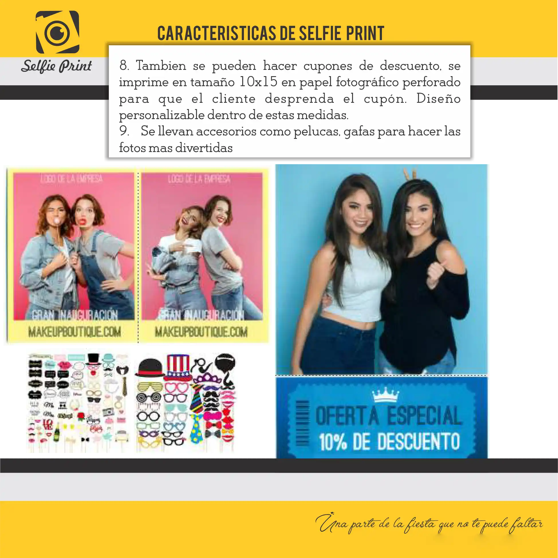cabina fotográfica portátil e interactiva Selfie Print de Crearte Imagen para eventos sociales y activaciones de marca.